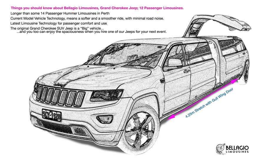 12-seater-limo-hire-perth-2015-Grand-Cherokee-Jeep-Limousine-Sketch